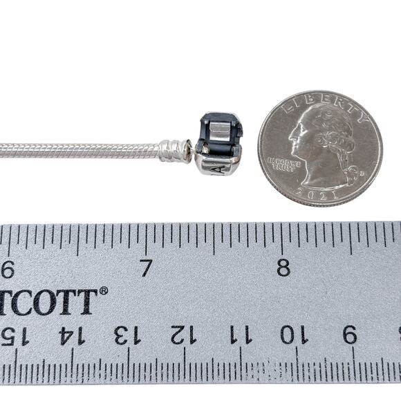 Pandora Moments Barrel Clasp Snake Chain Sterling Silver 925 Bracelet 7.5" - Picture 6 of 8